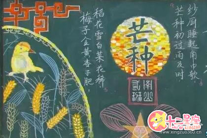 芒种黑板报简笔画 芒种好看简笔画